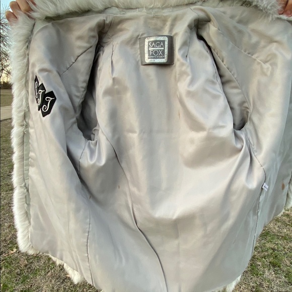 SAGA FOX JACKET FOX FUR JACKET WHITE BLUE FOX - Picture 5 of 8